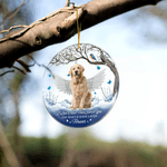 Personalisierte Engelsflügel Wolke Blume Acryl Ornament mit Foto und Text Home Tree Decor Memorial Sympathie Haustier Verlust Geschenk für Tierbesitzer