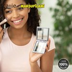Espejo de maquillaje personalizado  de cuero PU con nombre regalo de boda y cumpleaños para mujeres | Callie × Marsupilami