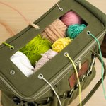 Personlig monogram stor förvaringsväska för garn i canvas med nålfickor och handtag Virka Stickning Tillbehör Födelsedagspresent för hantverksälskare