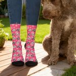 Calcetines hasta la pantorrilla personalizados cómodos con fotos de 1 a 3 caras de mascotas y nombre regalo de Navidad para dueños de mascotas