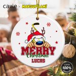 Personalized Long Tailed Marsupilami Merry Christmas Ceramic Ornament with Name Christmas Gift for Family Friend | Callie × Marsupilami®