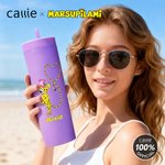 Personalized Long-Tailed Leopard Marsupilami 16 oz Skinny Tumbler with Name Birthday Gift for Friend Family | Callie × Marsupilami®