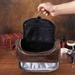 Personlig Crown Shield PU läder Toalettväska för män med initialer och namn Resa Affärsresa Födelsedagspresent för män