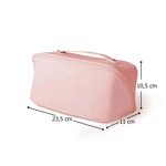 Trousse de Maquillage en Cuir PU Personnalisée avec Personnage de Dessin Animé Fleur de Naissance et Nom Accessoire de Voyage Cadeau pour Femme