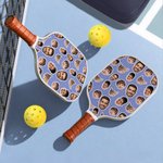 Personalisierte 1-4 Avatar Gesicht Fotos Pickleball Paddel mit Pickleball und Tasche Wettbewerb Tag Geburtstagsgeschenk für Pickleball Spieler