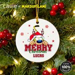 Personalized Long Tailed Marsupilami Merry Christmas Ceramic Ornament with Name Christmas Gift for Family Friend | Callie × Marsupilami®