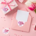 Personalized Heart Shape Romantic Pink Stickers with Name Daily Use Valentine's Day Gifts for Couples Wives