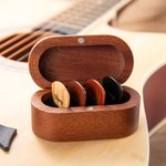 Personalized Guitar Chords Design Wooden Magnetic Guitar Pick Storage Box Set with Name and Word Birthday Gift for Musician Guitar Player