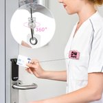 Personalised Bow Cloud Shape Acrylic Badge Reel with Name and Job Title Appreciation Nurse Week Valentine's Day Gift for Doctor Nurse Medical Staff