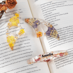 Portapáginas de libro de resina con flor de nacimiento personalizada y nombre Rincón de lectura Club de lectura Regalo para ratones de biblioteca