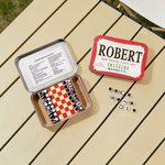 Personalized Altoids Tin Magnetic Mini Travel Chess Board Set with Name Small Portable Pocket Game Camping Birthday Gift for Chess Lovers