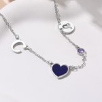 Personalized Birthstone Constellation Initial Heart Pendants Necklace Anniversary Mother's Day Birthday Gift for Women