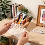 Personalized BESTIE 1-4 Photos Acrylic LED Night Light with Text and Wooden Base Birthday Anniversary Gift for Besties