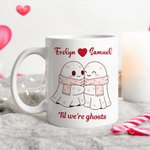 Personalised Cartoon Couple Ghosts 11 oz 15 oz Ceramic Mug with Names Daily Use Valentine's Day Birthday Anniversary Gift for Couple