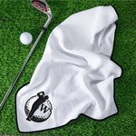 Personalised Golf-Themed Monogram Embroidery Magnetic Waffle Sport Towel with Hanging Clip Daily Training Game Day Golf Club Gift for Golf Players