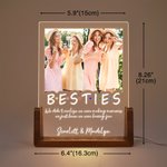 Personalized BESTIE 1-4 Photos Acrylic LED Night Light with Text and Wooden Base Birthday Anniversary Gift for Besties
