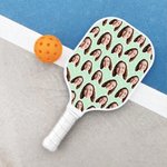 Personalisierte 1-4 Avatar Gesicht Fotos Pickleball Paddel mit Pickleball und Tasche Wettbewerb Tag Geburtstagsgeschenk für Pickleball Spieler