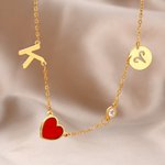 Personalized Birthstone Constellation Initial Heart Pendants Necklace Anniversary Mother's Day Birthday Gift for Women