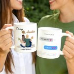 Personalized Cartoon Besties Character 11 oz 15 oz Ceramic Mug with Name and Date Birthday Anniversary Gift for Besties