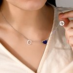 Personalized Birthstone Constellation Initial Heart Pendants Necklace Anniversary Mother's Day Birthday Gift for Women