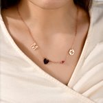 Personalized Birthstone Constellation Initial Heart Pendants Necklace Anniversary Mother's Day Birthday Gift for Women