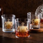 Personligt whiskyglas 295 ml med guldfärgat emblem och initialer herrpresent för whiskyälskare och bartenders
