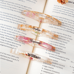 Portapáginas de libro de resina con flor de nacimiento personalizada y nombre Rincón de lectura Club de lectura Regalo para ratones de biblioteca
