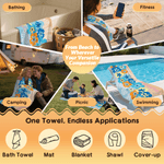 Personalized Tropical Floral Quick-Drying Oversized Beach Towel with Names Travel Essentials Beach Party Holiday Gift for Friends Women