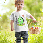 Personalized Cute Bunny Initial 100% Cotton Kid T-shirt with Name Easter Egg Hunt Easter Gift for Boys Girls