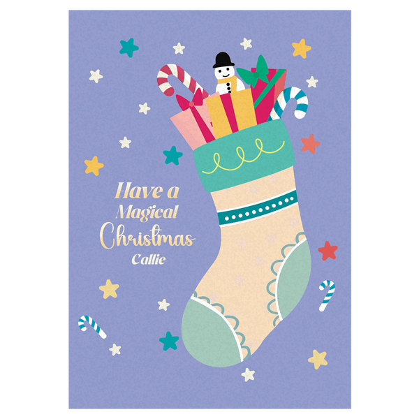 Gift Filled Stocking Christmas Ecard