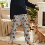 Personalised 1-4 Pet Face Photos Multicolour Kid Woman Man Pyjama Pants with Drawstring Daily Wear Birthday Gift for Pet Lovers Owners