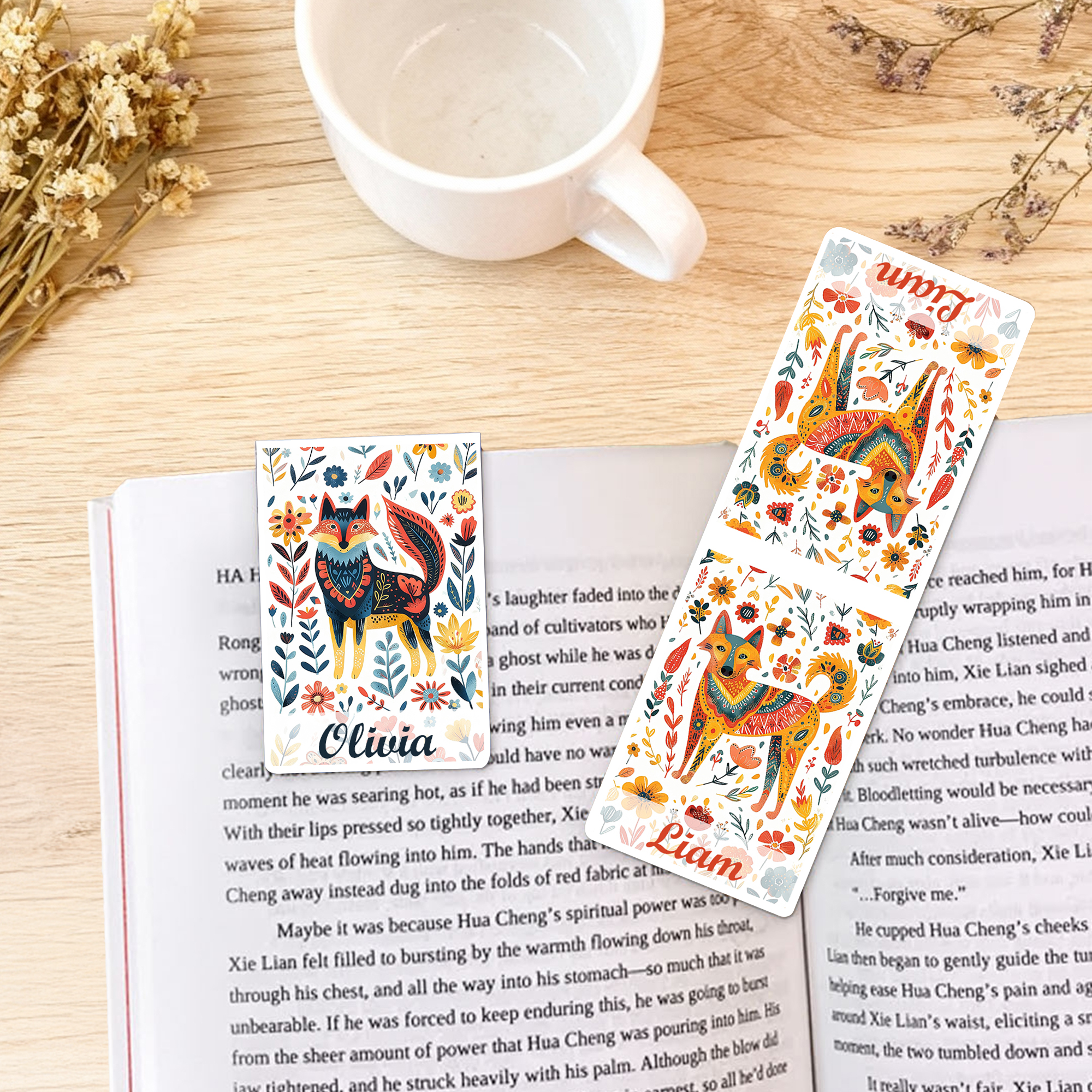 Marque-page magnétique personnalisé en forme d'animal ou de fleur avec nom Cadeau d'anniversaire pour les amoureux des livres