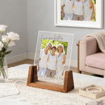 Personalized Photo LED Acrylic Night Light with Name Year and Wooden Base Home Decor Birthday Valentine's Day Gift for Best Friend Couple