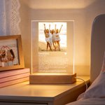 Personlig bästa vän foto 4-färgad akryl LED-nattlampa med namn och träbas Födelsedag Brudtärna Jubileumspresent för besties systrar