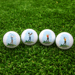 Personalised Cartoon Character Golf Ball with Name Birthday Sports Game Day Gift for Golfers Golf Players