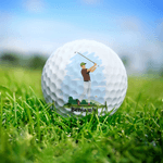 Personalised Cartoon Character Golf Ball with Name Birthday Sports Game Day Gift for Golfers Golf Players