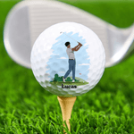 Personalised Cartoon Character Golf Ball with Name Birthday Sports Game Day Gift for Golfers Golf Players