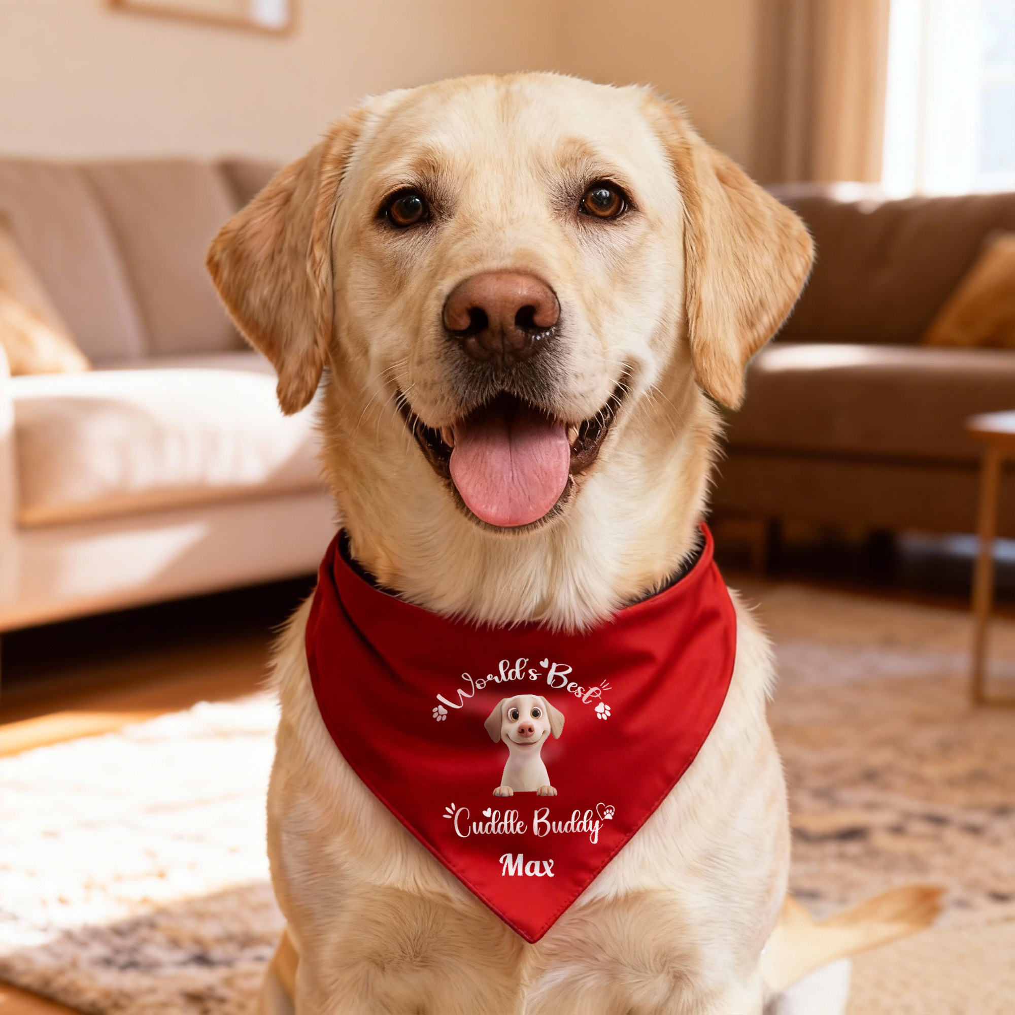 Bandana ajustable pour chien avec nom et texte Cadeau d'anniversaire pour les propriétaires d'animaux