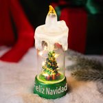 Vela LED personalizada con motivo de muñeco de nieve Papá Noel y árbol de Navidad regalo de fiesta navideña para familia y amigos