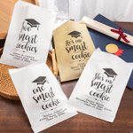 Personalized Grad Cap Smart Biscuit Food-Grade Paper Treat Bags with Name Set of 20 Graduation Party Favors Gift for Class of 2026 Graduates Seniors