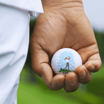 Personalised Cartoon Character Golf Ball with Name Birthday Sports Game Day Gift for Golfers Golf Players