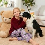 Personalised 1-4 Pet Face Photos Multicolour Kid Woman Man Pyjama Pants with Drawstring Daily Wear Birthday Gift for Pet Lovers Owners