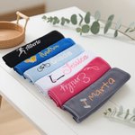 Asciugamano sportivo personalizzato in 100% cotone con nome ricamato multicolore e portatile regalo per amanti del fitness e palestra