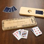 Personalised Wooden 3 Track Text Cribbage Board with Pegs and Poker Game Night Christmas Birthday Gift for Cribbage Lovers