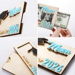 Henkilökohtainen valmistuminen Cap puinen rahan haltija nimi hauska käteistä puolue suosikki lahja luokan 2026 valmistuneet