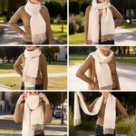 Personalized Super Soft Warm Scarf Shawl with Embroidered Birth Flower and Text Fashion Accessory Birthday Christmas Gift for Couple Family