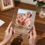 Personlig bästa vän foto 4-färgad akryl LED-nattlampa med namn och träbas Födelsedag Brudtärna Jubileumspresent för besties systrar