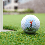Personalised Cartoon Character Golf Ball with Name Birthday Sports Game Day Gift for Golfers Golf Players