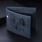 Portefeuille en Cuir Personnalisé avec Photo et Gravure Cadeau d'Anniversaire Fête des Père Saint-Valentin pour Hommes