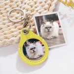 Personalised Pet Photo Leather Keychain with Message Memorial Sympathy Gift for Pet Lovers